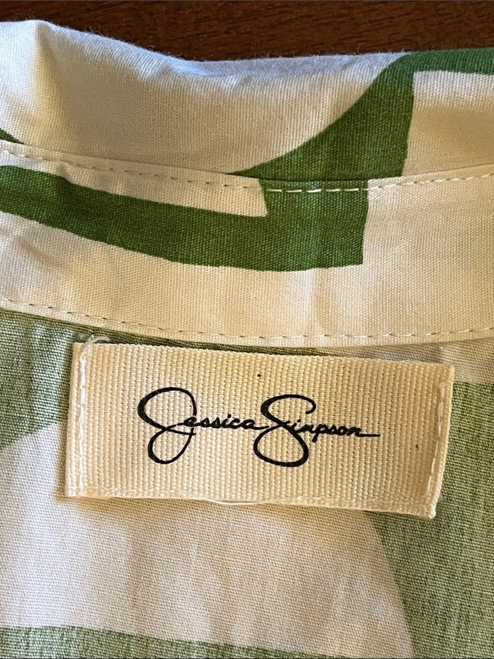 Jessica Simpson summer midi dress. Short puff sleeves, tiered skirt, geometric M - Picture 6 of 11